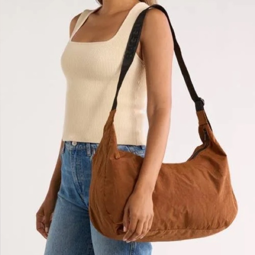 Baggu Large Nylon Crescent Bag brown